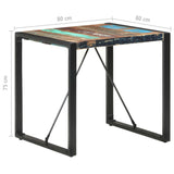 Dining Table 80x80x75 cm Solid Reclaimed Wood - 45-Degree Angle