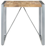 Dining Table 80x80x75 cm Rough Mango Wood - Front View