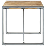 Dining Table 80x80x75 cm Rough Mango Wood - Side View
