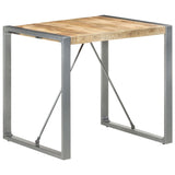 Dining Table 80x80x75 cm Rough Mango Wood - Rear View