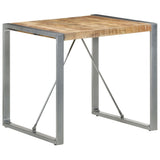 Dining Table 80x80x75 cm Rough Mango Wood - Close-Up Angle