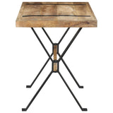 Dining Table 120x60x76 cm Rough Mango Wood - Side View