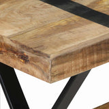 Dining Table 120x60x76 cm Rough Mango Wood - 45-Degree Angle