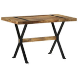 Dining Table 120x60x76 cm Rough Mango Wood - Low Angle