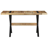 Dining Table 140x70x76 cm Rough Mango Wood - Front View