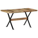 Dining Table 140x70x76 cm Rough Mango Wood - Extra Image