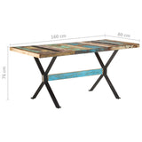 Dining Table 160x80x76 cm Solid Reclaimed Wood - Close-Up Angle