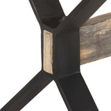 Dining Table 180x90x76 cm Rough Mango Wood - Rear View