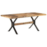 Dining Table 180x90x76 cm Rough Mango Wood - Low Angle