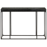 Console Table Black 110x35x76 cm Solid Acacia and Mango Wood - Front View