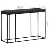 Console Table Black 110x35x76 cm Solid Acacia and Mango Wood - Rear View