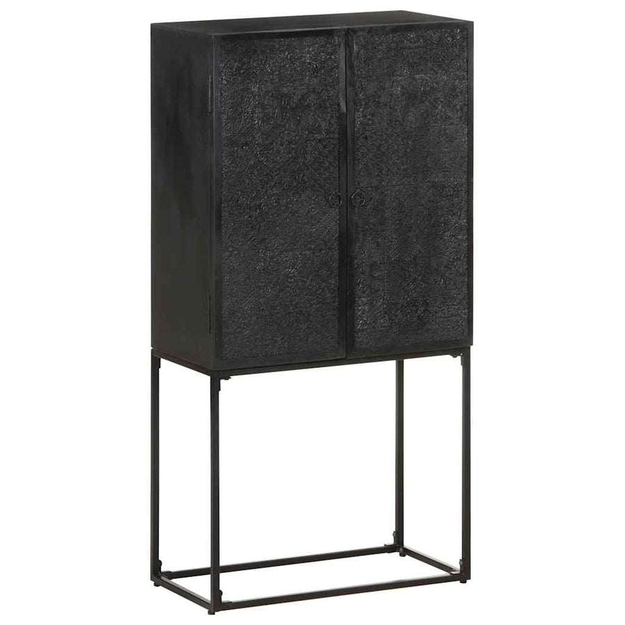 Sideboard Black 60x30x120 cm Solid Acacia and Mango Wood