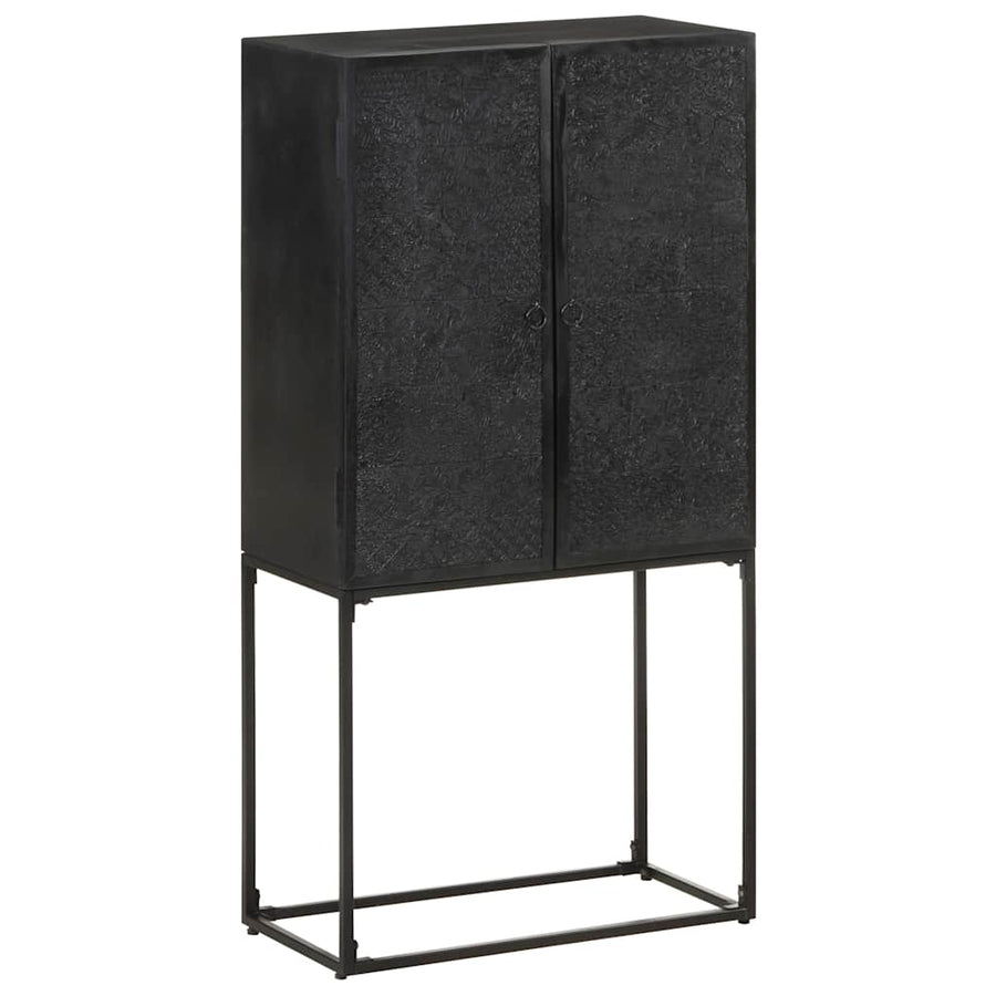 Sideboard Black 60x30x120 cm Solid Acacia and Mango Wood
