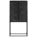Sideboard Black 60x30x120 cm Solid Acacia and Mango Wood - Side View