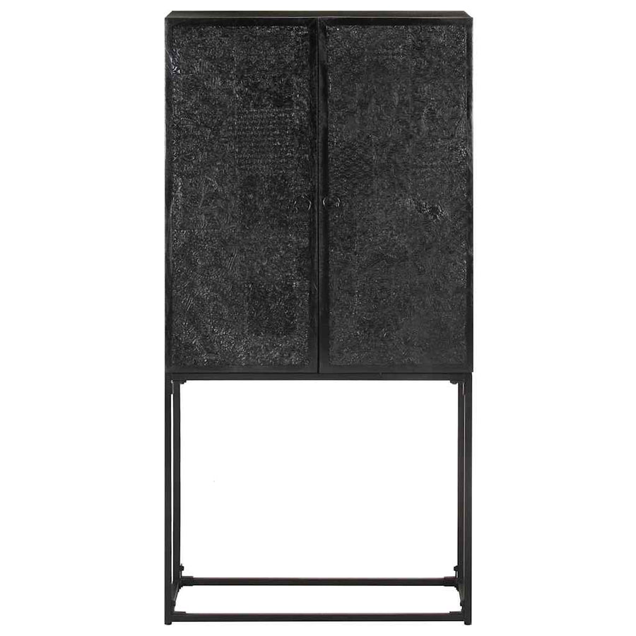 Sideboard Black 60x30x120 cm Solid Acacia and Mango Wood