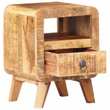 Bedside Cabinet 30x30x41 cm Rough Mango Wood