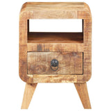Bedside Cabinet 30x30x41 cm Rough Mango Wood - Side View