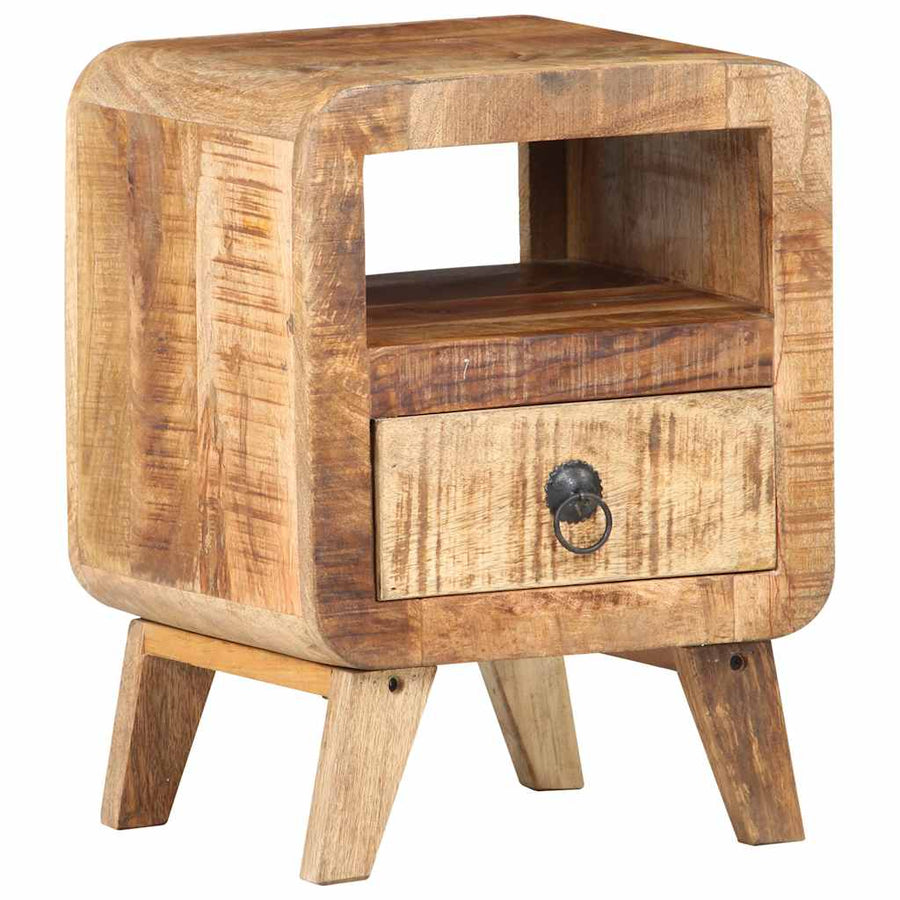 Bedside Cabinet 30x30x41 cm Rough Mango Wood