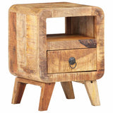 Bedside Cabinet 30x30x41 cm Rough Mango Wood
