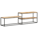 TV Cabinet 180x30x50 cm Rough Mango Wood - Extra Image