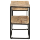 TV Cabinet 180x30x50 cm Rough Mango Wood - Side View