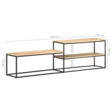 TV Cabinet 180x30x50 cm Rough Mango Wood - Extra Image