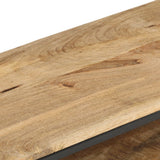 TV Cabinet 130x30x45 cm Rough Mango Wood - Rear View