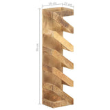 Wine Rack for 5 Bottles Solid Mango Wood - Low Angle