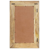Mirror 80x50 cm Solid Mango Wood - Side View