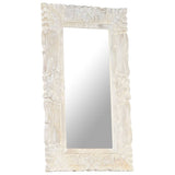 Mirror White 80x50 cm Solid Mango Wood - Front View