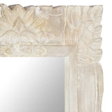 Mirror White 80x50 cm Solid Mango Wood - Top-Down View