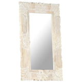 Mirror White 80x50 cm Solid Mango Wood
