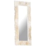 Mirror White 110x50 cm Solid Mango Wood - Front View