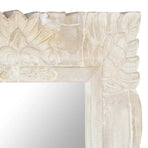 Mirror White 110x50 cm Solid Mango Wood
