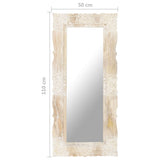 Mirror White 110x50 cm Solid Mango Wood - Rear View