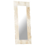 Mirror White 110x50 cm Solid Mango Wood - Low Angle