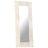 Mirror White 110x50 cm Solid Mango Wood - Extra Image