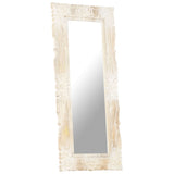 Mirror White 110x50 cm Solid Mango Wood