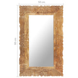 Mirror 80x50 cm Solid Mango Wood - Rear View