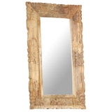 Mirror 80x50 cm Solid Mango Wood - Close-Up Angle