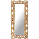 Hand Carved Mirror Brown 110x50 cm Solid Mango Wood