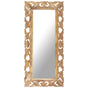 Hand Carved Mirror Brown 110x50 cm Solid Mango Wood