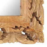 Hand Carved Mirror Brown 110x50 cm Solid Mango Wood - Top-Down View