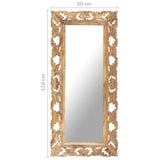 Hand Carved Mirror Brown 110x50 cm Solid Mango Wood - Rear View