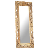 Hand Carved Mirror Brown 110x50 cm Solid Mango Wood - Extra Image