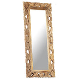 Hand Carved Mirror Brown 110x50 cm Solid Mango Wood - Extra Image