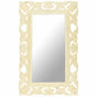 Hand Carved Mirror White 80x50 cm Solid Mango Wood