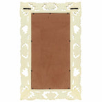 Hand Carved Mirror White 80x50 cm Solid Mango Wood