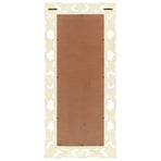Hand Carved Mirror White 110x50 cm Solid Mango Wood