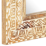 Hand-Carved Mirror 110x50x2.6 cm Solid Mango Wood - Top-Down View